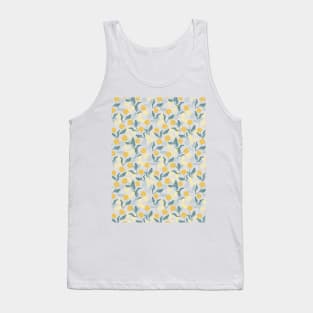 Dandelion floral pattern white ver Tank Top